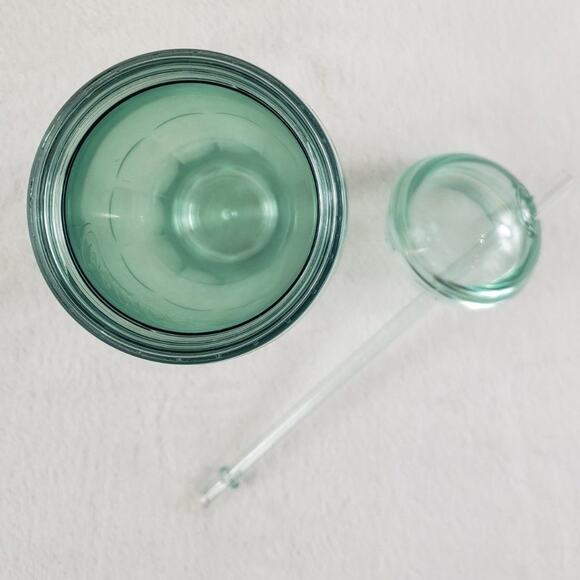 Coca Cola Aladdin Cold Cup Double Walled 16 oz. Green with Lid & Straw - Picture 9 of 10